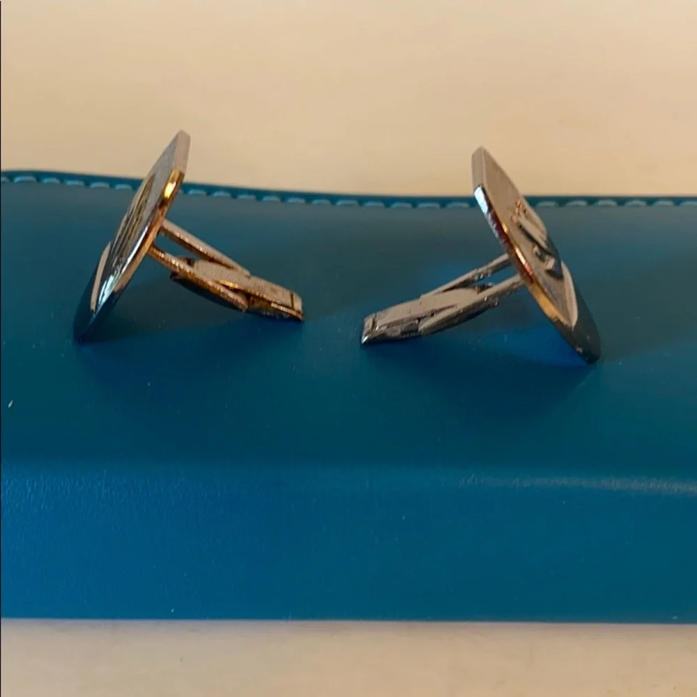 Vintage Silver Tone Reeds Grass Cuff Links